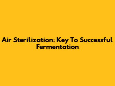 Air Sterilization: Key To Successful Fermentation